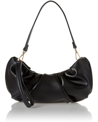 The Drop Ulla Ruched Convertible Clutch - Black