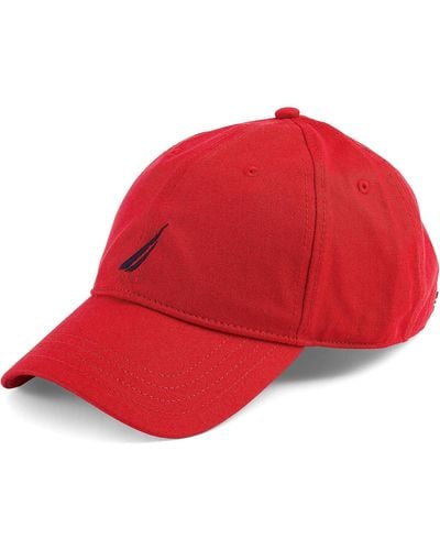 Nautica Twill 6-panel Cap,deck Red,one Size