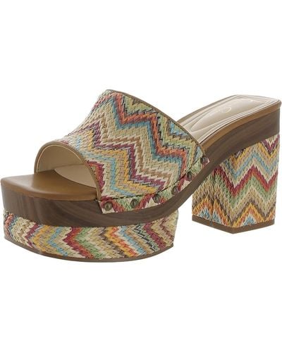 Jessica Simpson Charlete Block Heel Platform Mule Wedge Sandal - Multicolor