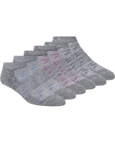 Skechers Womens 6 Pack Low Cut Running Socks - Grey