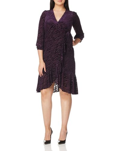 Calvin Klein Classic Wrap Dress - Purple