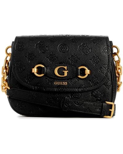 Guess Izzy Compartment Flap Black Logo - Nero