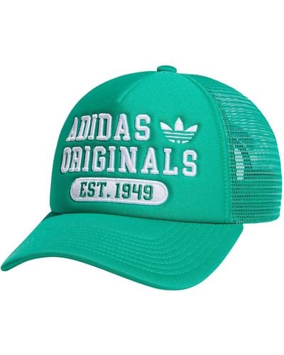adidas Originals Mixed Graphics Foam Front High Crown Snapback Trucker Hat - Green