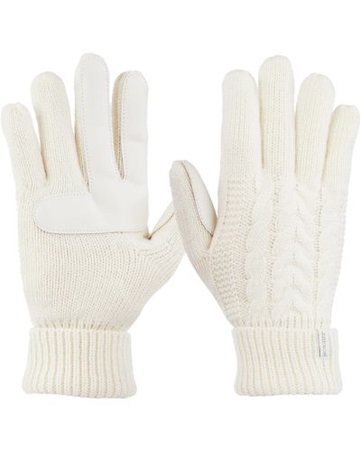 Isotoner Cable Knit Gloves With Touchscreen Palm Patches - White