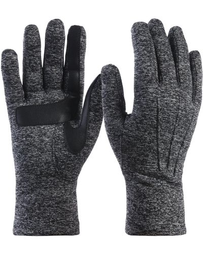 Isotoner Womens 's Spandex Cold Weather Stretch With Warm Fleece Lining Gloves - Black