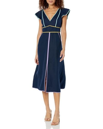 Kate Spade Rent The Runway Pre-loved Contrast Trim Dress - Blue