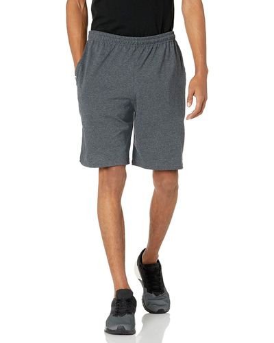 Russell Mens Cotton & Jogger With Pockets Athletic Shorts - Black
