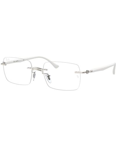 Ray-Ban Rx8767 Titanium Rectangular Prescription Eyeglass Frames - Black