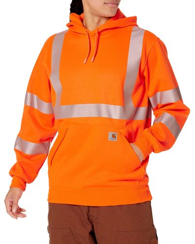 Carhartt High Visibility Loose Fit Midweight Hooded Class 3 Hoodie - Orange