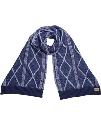 Timberland Plaited Cable Scarf - Blue