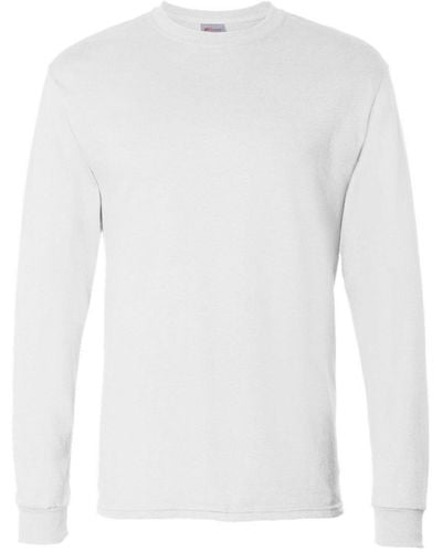 Hanes Essentials Long Sleeve T-shirt Value Pack - White