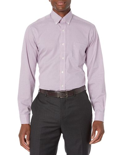 Buttoned Down Classic-fit Supima Cotton Non-iron Stripe Dress Shirt - Purple