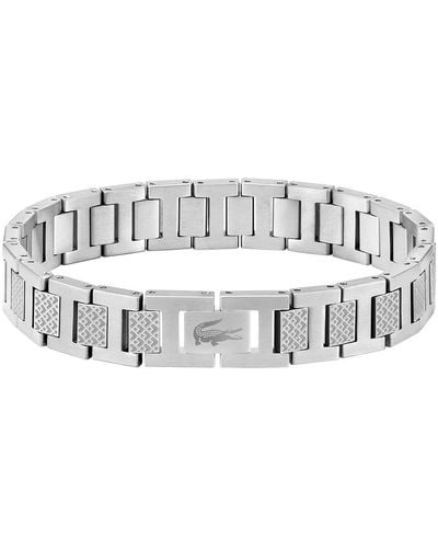 Lacoste 2040117 Jewelry Metropole Stainless Steel Link Bracelet Color: Silver - Black