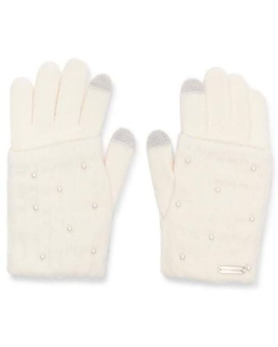 Steve Madden Glove With Pearl Arm Sleeve - Ivory - White