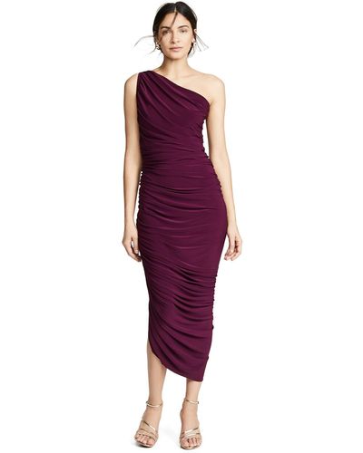Norma Kamali Womens Diana Gown Cocktail Dress - Purple
