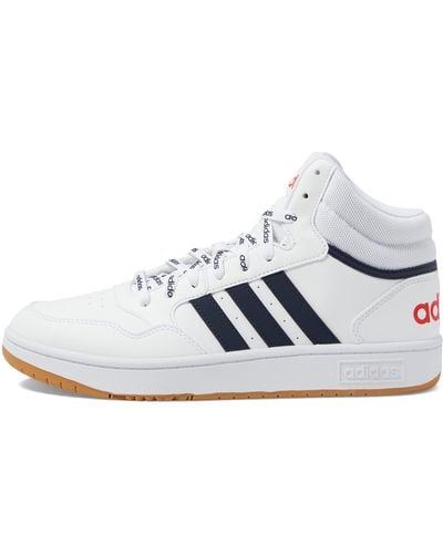 adidas Hoops 3.0 Mid Basketball Shoes - White