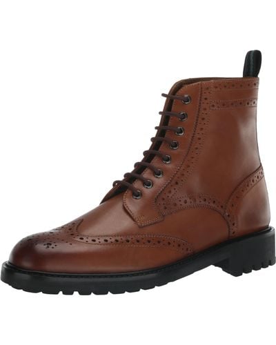 Ted Baker S Jakobe Brogue Shoes Boots Tan 10 Uk - Brown