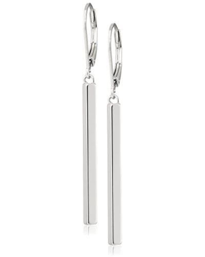 Amazon Essentials Sterling Silver Vertical Bar Dangle Earrings - Black