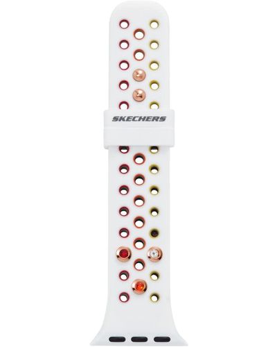 Skechers All-gender Apple 38/40/41mm Silicone Interchangeable Watch Band Strap - White