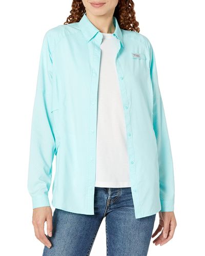 Columbia Cool Release Airgill Long Sleeve Hiking Shirt - Blue