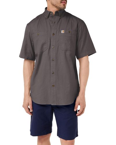 Carhartt Tall Big & Tall Rugged Flex Rigby Short Sleeve Work Shirt - Grau