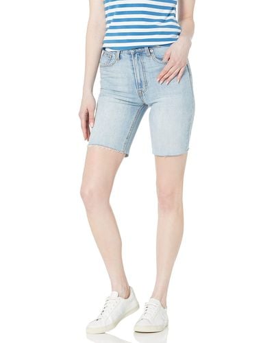 Lucky Brand High-rise Bermuda Shorts In Waves - Blue