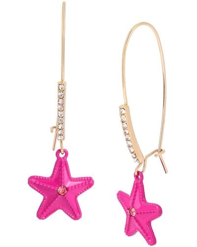 Betsey Johnson Betsey Starfish Dangle Earrings - Pink