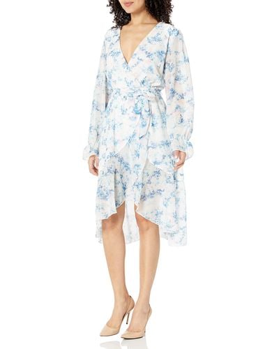 Kendall + Kylie Kendall + Kylie Wrap Duster Dress - Blue