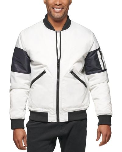 Tommy Hilfiger Flight Bomber With Contrast Sleeves - White