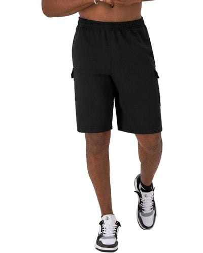 Champion , Powerblend, Comfortable Shorts With Classic Cargo Pockets For , 8" Inseam, Black-549314, Medium