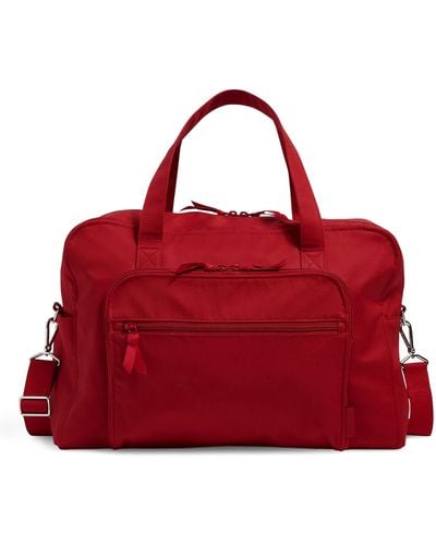 Vera Bradley Cotton Weekender Travel Bag - Red
