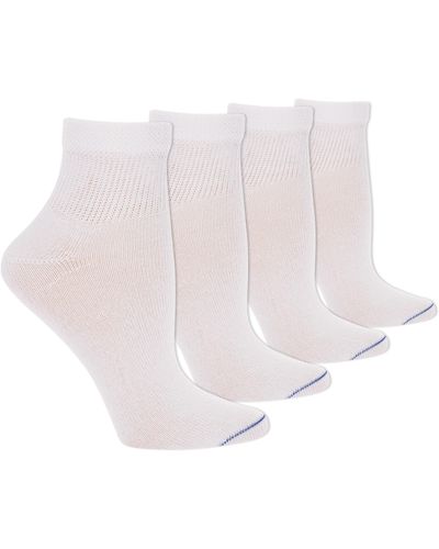 Dr. Scholls 4 Pack Diabetic And Circulatory Non Binding Ankle Socks - White