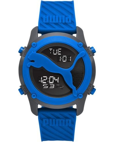PUMA Digital Quartz Watch With Polyurethane Strap P5101 - Blue
