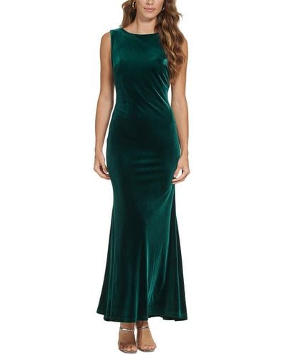 DKNY Velvet Gown Sleeveless Dress - Green