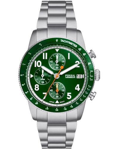 Fossil Sport Tourer Quartz Stainless Steel Chronograph Watch - Green