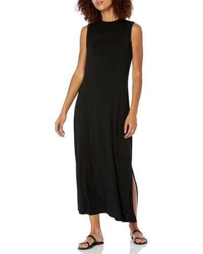 Daily Ritual Amazon Essentials Jersey Sleeveless Mock Neck Maxi Dress - Black