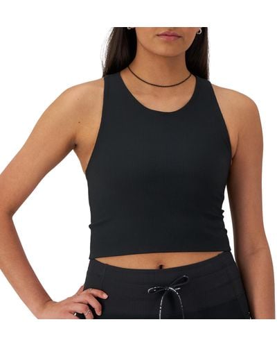 Champion , , Moisture Wicking, Anti Odor, Crop Top For , Black Ribbed, Large