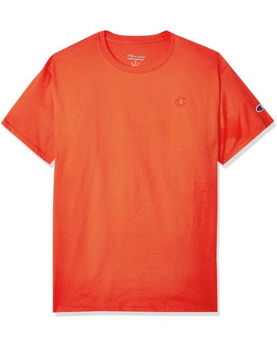 Champion Mens Classic Jersey Tee Shirt - Orange