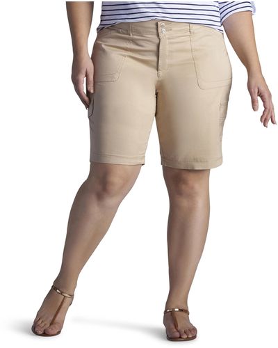 Lee Jeans Plus Size Relaxed-fit Avey Knit-waist Cargo Bermuda Short - Natural
