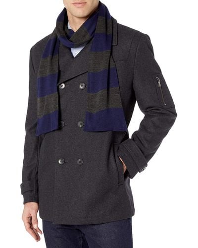 Izod Double Breasted Wool Peacoat - Multicolor