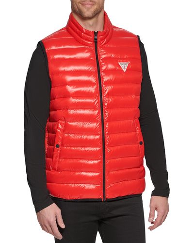 Guess Essential Light Weight Transitional Vest - Red
