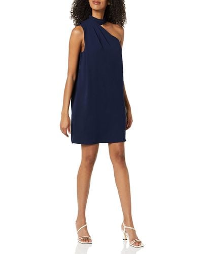 Trina Turk Asymmetrical Halter Dress - Blue