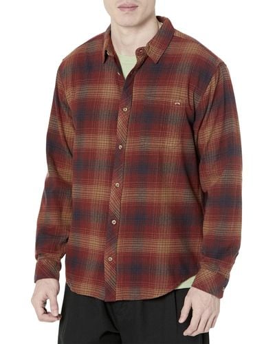 Billabong Classic Long Sleeve Flannel Shirt - Brown