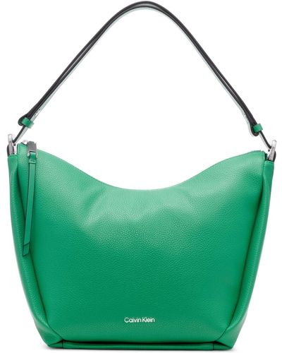 Calvin Klein Bolso de Hombro Convertible con Cremallera Superior Prism - Verde