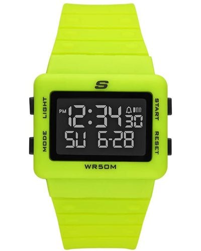 Skechers Larson Polycarbonate Automatic Watch With Polyurethane Strap - Yellow