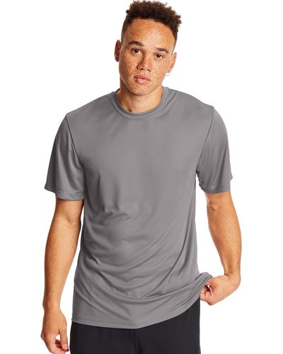 Hanes Mens Sport Cool Dri Performance Tee Fashion T Shirts - Gray