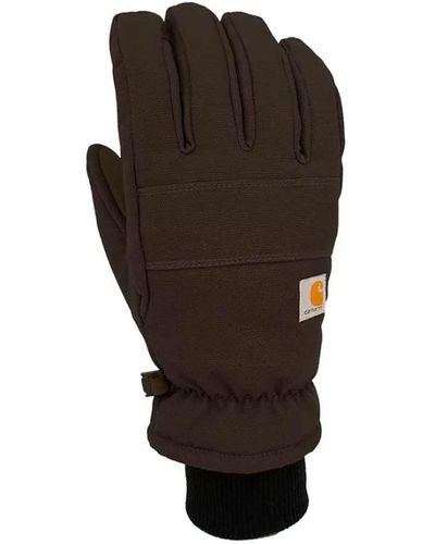 Carhartt Insulated Duck/synthetic Leather Knit Cuff Glove - Brown