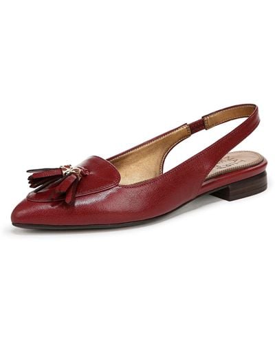 Naturalizer S Juliana Slingback Flats Cranberry Red Leather 8 M