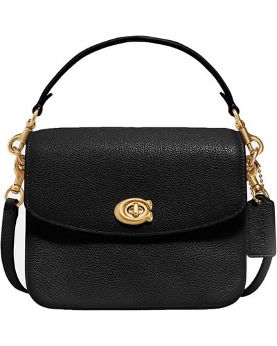 COACH Polished Pebbled Leather Cassie Crossbody 19 - Black