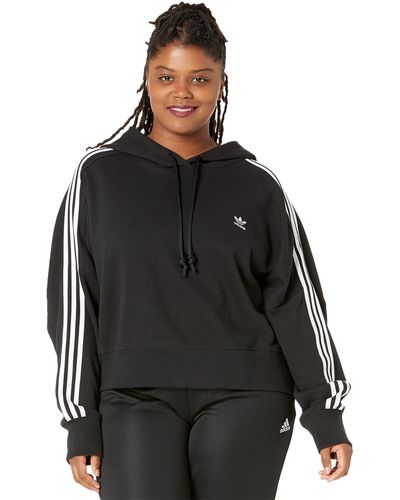adidas Originals Plus Size Cropped Hoodie - Black